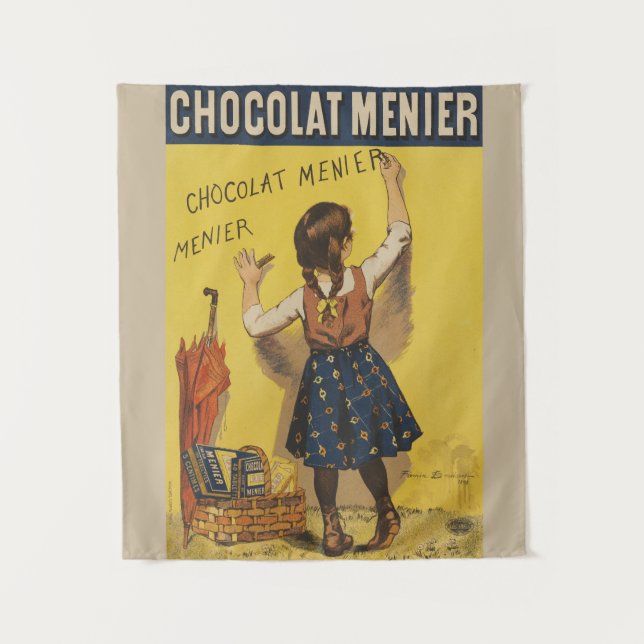 Tapete De Parede Chocolat Menier Little Girl Escrevendo (Frente)