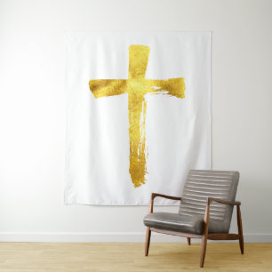 Tapete De Parede Christian Brush Cross - Crucifixo Artístico Modern