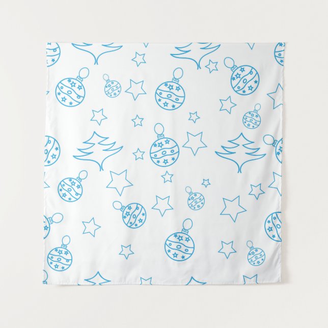Tapete De Parede Christmas tree,  stars and balls - simple seamless (Frente)