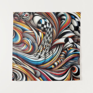 Tapete De Parede Chromatic Vortex – Dance of Infinite Ribbons