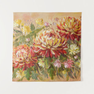 Tapete De Parede Chrysanthemum Meadow: Pintura À Mão Acrílica.