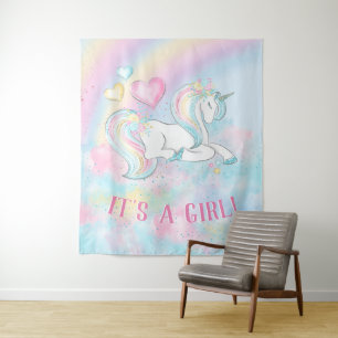 Tapete De Parede Chuva de Arco-íris de Unicórnio Banner de Fundo pa