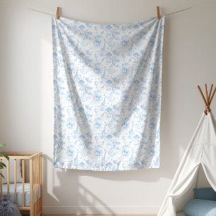 Tapete De Parede Chuva de Bebê Blue Safari Toile de Jouy