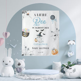 Tapete De Parede Chuva de Bebê Little Boo Halloween Azul