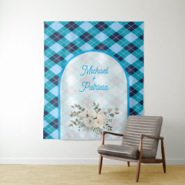 Tapete De Parede Chuva de Noiva Azul Elegante