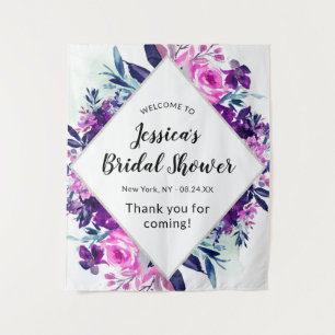 Tapete De Parede Chuva de Noiva Enchanted Floral Roxo Bem-Vindo