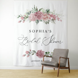Tapete De Parede Chuva de Noiva Floral Rosa Empoeirado