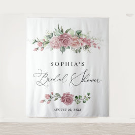 Tapete De Parede Chuva de Noiva Floral Rosa Empoeirado