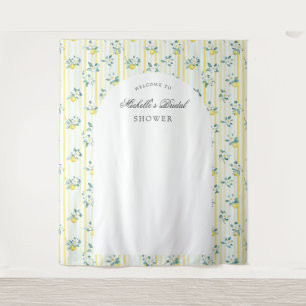 Tapete De Parede Chuva de Noiva Shabby Chic Vintage Floral Limão
