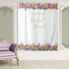 Tapete De Parede Chuva de Noivas de Outubro Folhas Elegantes Dourad