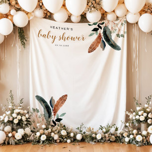 Tapete De Parede Chuva de Penas Bohemianas ARBOR Baby Shower