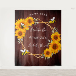 Tapete De Parede Chuva de Presentes Noiva para ser girassóis madeir