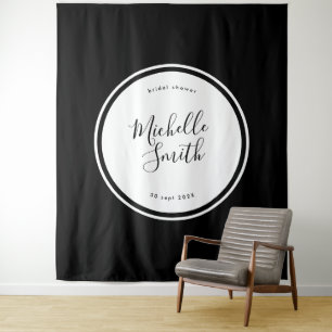 Tapete De Parede Chuveiro Preto Boho Premium Moderno Círculo Plano