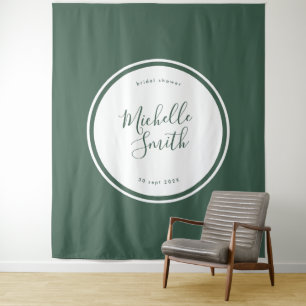 Tapete De Parede Chuveiro Verde Boho Esmeralda Simples Círculo Mode