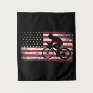 Tapete De Parede Ciclista Bicicleta Americana Bandeira 4 de julho