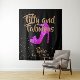 Tapete De Parede Cinquenta & Fabuloso Brilho Rosa Rosa Dourado Text