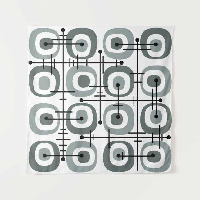 Tapete De Parede Cinza de Padrão do Abstrato do MCM Midsect (Frente)