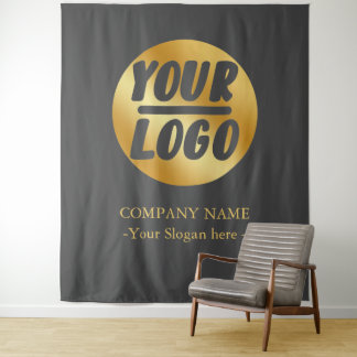 Tapete De Parede Cinza Dourada Do Logotipo Personalizado Da Empresa
