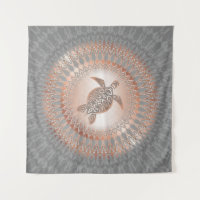Cinza Dourada Tartaruga E Mandala
