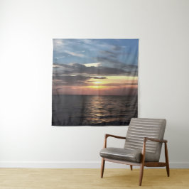 Tapete De Parede Cinza e Arte Azul Cerulense Nascente do Sol