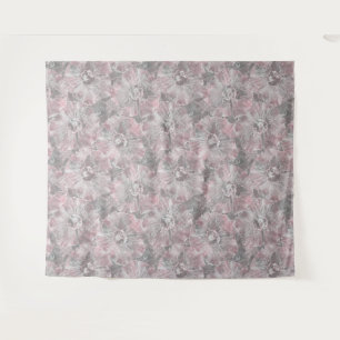 Tapete De Parede cinza rosa na moda flores grandes