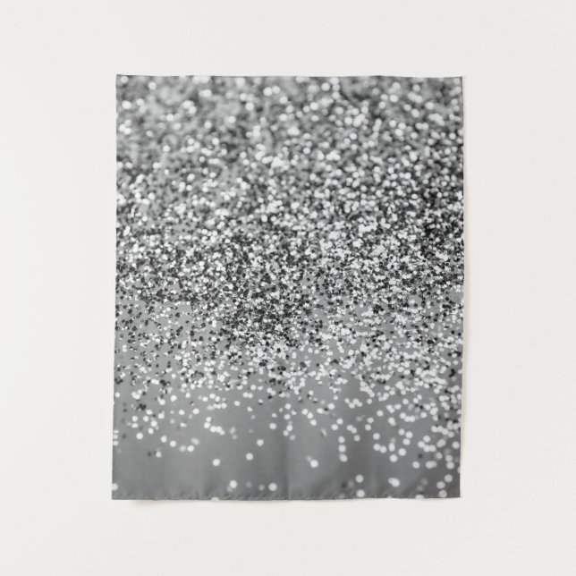 Tapete De Parede Cinza Silver Glitter #5 (Faux Glitter) #shiny #art (Frente)