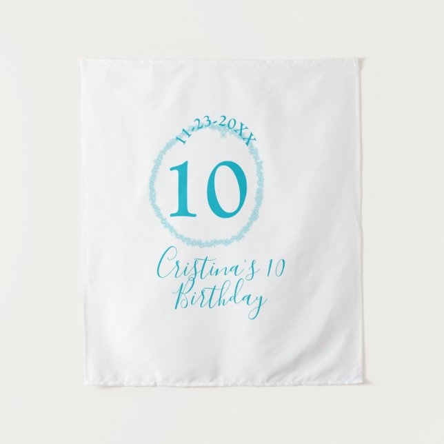 Tapete De Parede Círculo turquesa. Brilho redondo 10º aniversário o (Frente)