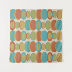 Tapete De Parede Círculos de Abstrato de Arte Retroativa Multicolor