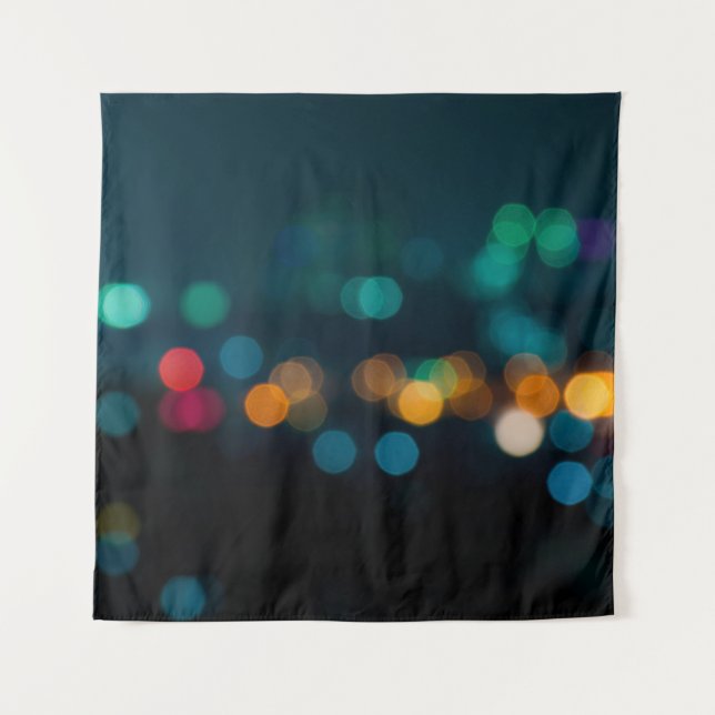 Tapete De Parede City night light blur bokeh, defocused backgrounda (Frente)