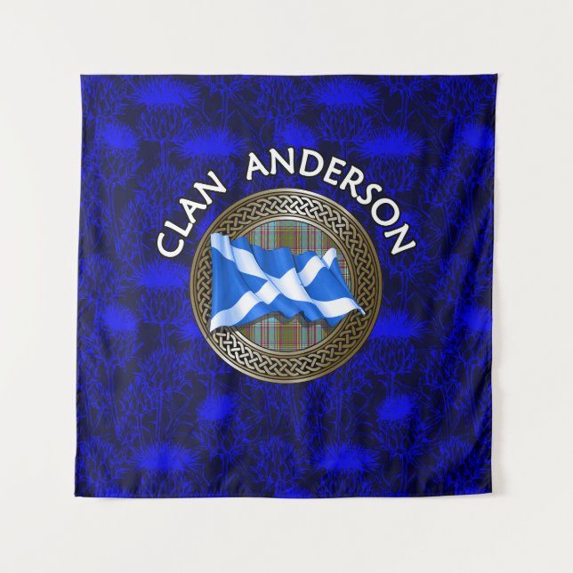 Tapete De Parede Clan Anderson Tartan Knot & Flag (Frente)
