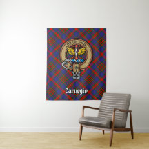 Clan Carnegie Crest sobre Tartan