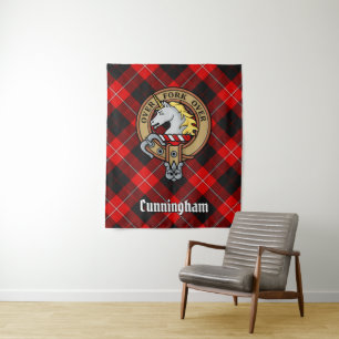 Tapete De Parede Clan Cunningham Crest sobre Tartan