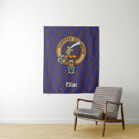 Clan Elliot Crest sobre Tartan Moderno