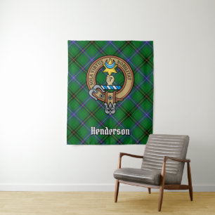 Tapete De Parede Clan Henderson Crest sobre Tartan