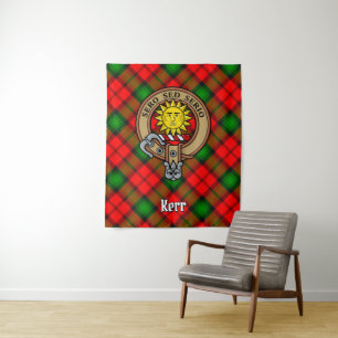 Tapete De Parede Clan Kerr Crest sobre Tartan