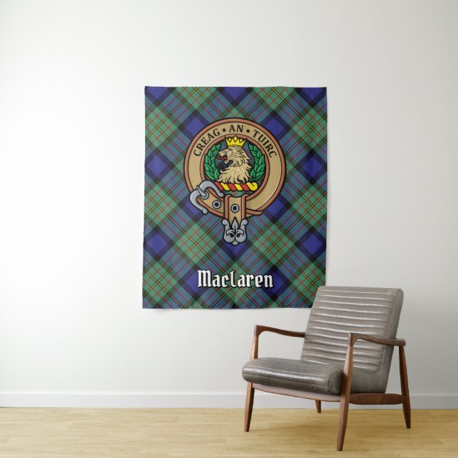 Tapete De Parede Clan MacLaren Crest sobre Tartan (In Situ)