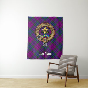 Tapete De Parede Clan Wardlaw Crest sobre Tartan