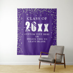 Tapete De Parede CLASSE DE Graduação ANO Prata Roxa Confetti
