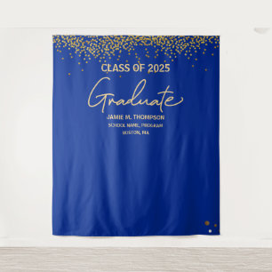 Tapete De Parede Classe de graduação em 2025 Royal Blue Dourado Con