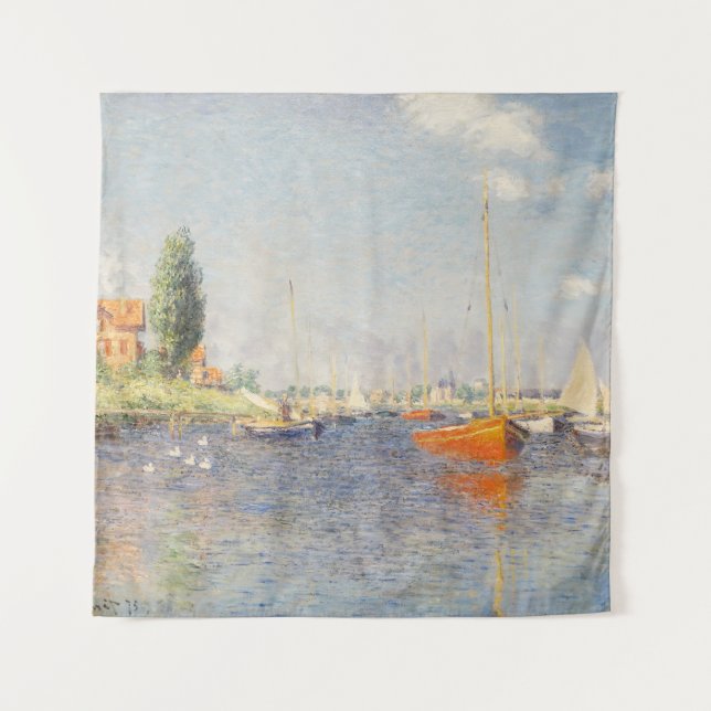 Tapete De Parede Claude Monet. Barcos Vermelhos, Argenteuil (Frente)