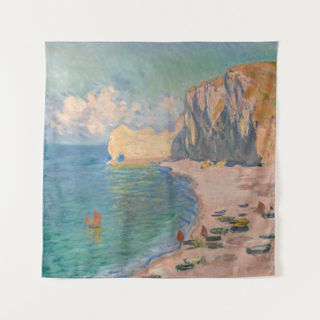 Tapete De Parede Claude Monet - Etretat: Praia e Falaise d'Amont (Frente)