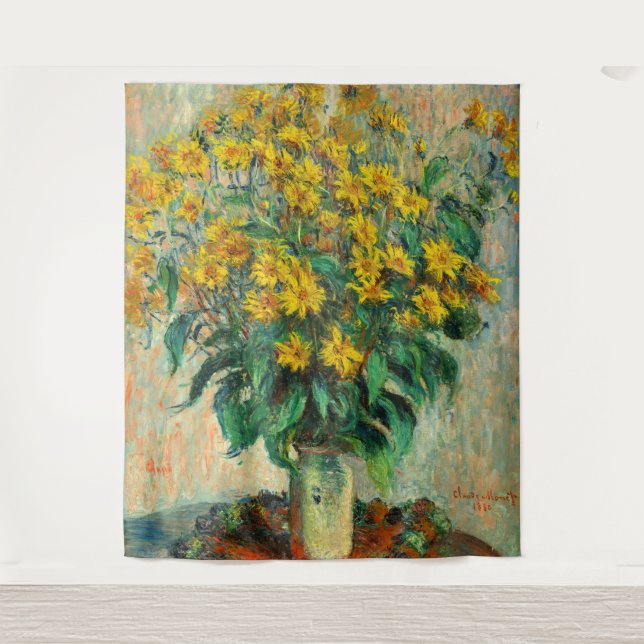 Tapete De Parede Claude Monet - Flores de Alcachofra de Jerusalém (Frente)