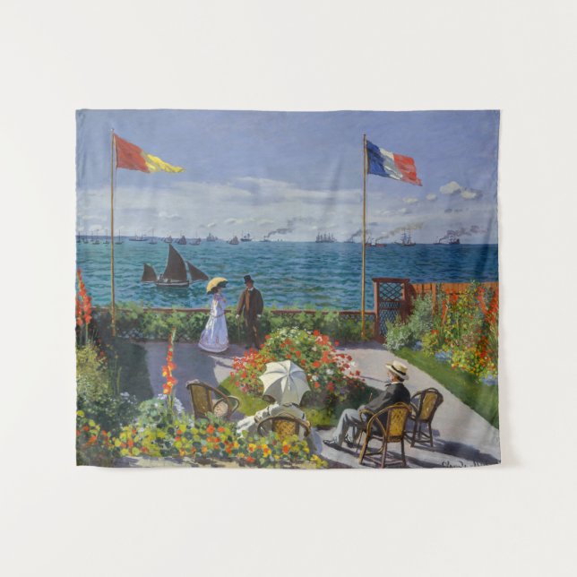 Tapete De Parede Claude Monet - Jardim de Sainte-Adresse (Frente (Horizontal))