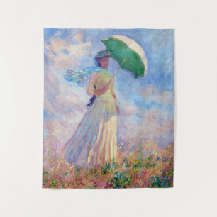 Tapete De Parede Claude Monet - Mulher com Parasol virada para a di