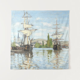 Tapete De Parede Claude Monet. Navios a voar no Sena em Rouen
