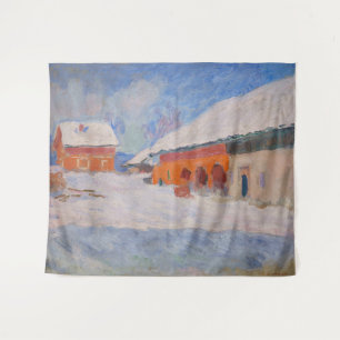 Tapete De Parede Claude Monet - Noruega, Casas Vermelhas em Bjorneg