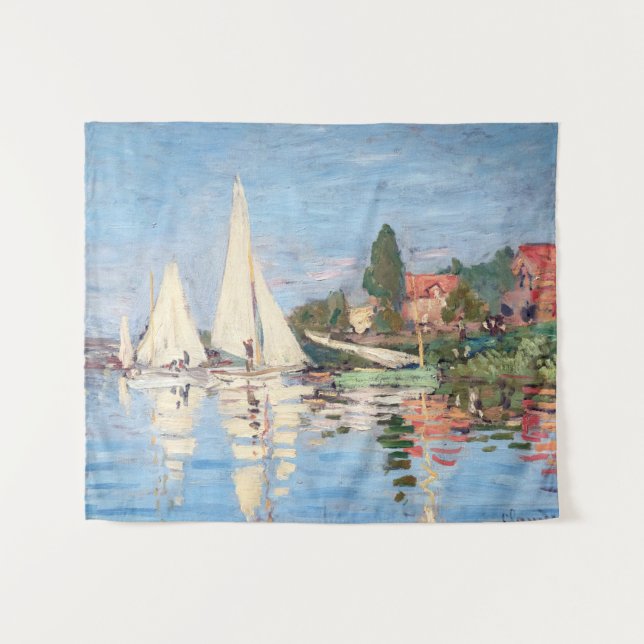 Tapete De Parede Claude Monet - Regattas em Argenteuil (Frente (Horizontal))