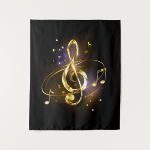 Tapete De Parede Clave de Sol Musical de Ouro