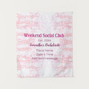 Tapete De Parede Clube social de fim de semana rosa brilho despedid