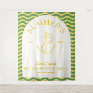 Tapete De Parede Coastal Moderno Retro Tropical Bachelorette amarel